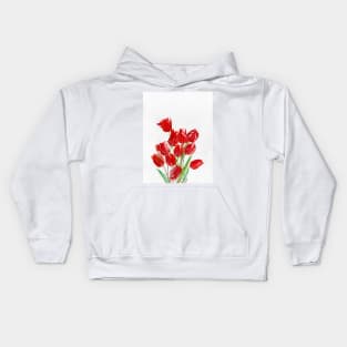 Red Tulips Kids Hoodie